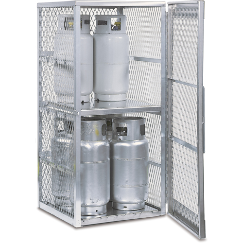 Aluminum LPG Cylinder Locker Storage, 8 Cylinder Capacity, 30" W x 32" D x 65" H, Silver CSL Industriel Inc.