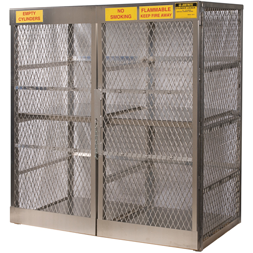 Aluminum LPG Cylinder Locker Storage, 16 Cylinder Capacity, 60" W x 32" D x 65" H, Silver CSL Industriel Inc.