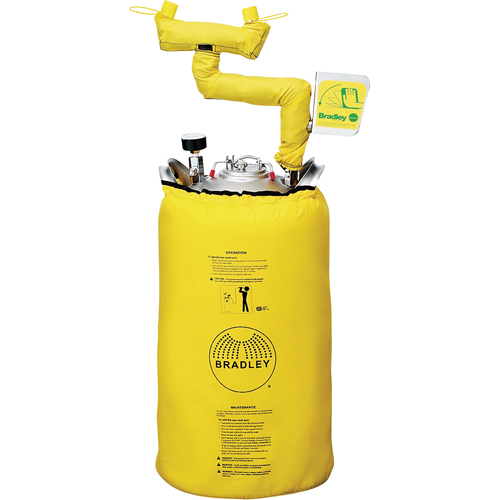 Douche oculaire portative avec enveloppe chauffante, Pressuris&eacute;, Capacit&eacute; 15 gal., Conformit&eacute; ANSI Z358.1 CSL Industriel Inc.