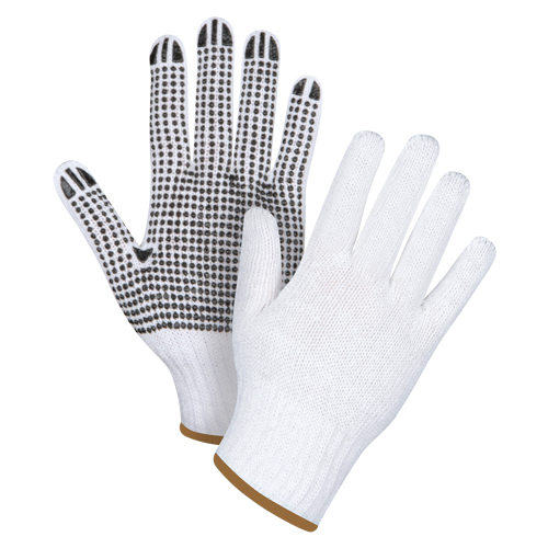 Gants tricot&eacute;s &agrave; pois, Poly/coton, Un c&ocirc;t&eacute;, Calibre 7, Grand CSL Industriel Inc.