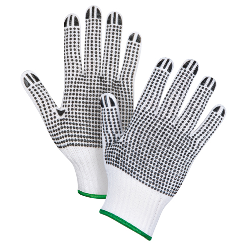 Gants tricot&eacute;s deux c&ocirc;t&eacute;s &agrave; pois, Poly/coton, Deux c&ocirc;t&eacute;s, Calibre 7, Moyen CSL Industriel Inc.