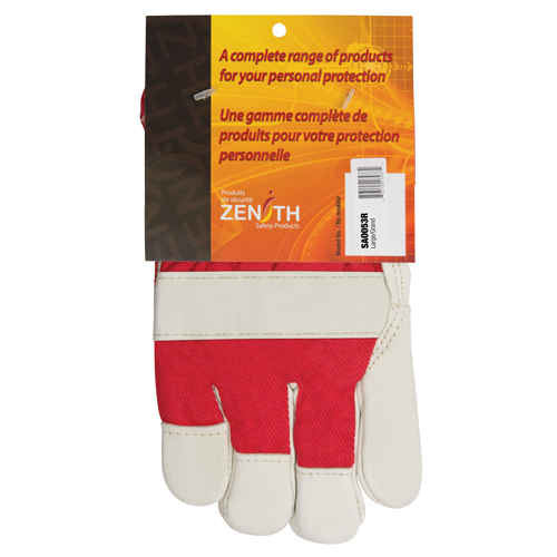 Red & White Premium Winter-Lined Fitters Gloves, Large, Grain Cowhide Palm, Boa Inner Lining CSL Industriel Inc.