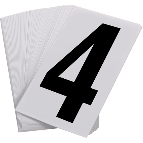 Pressure Sensitive Numbering, 4, 3-1/2" H, Black on White CSL Industriel Inc.