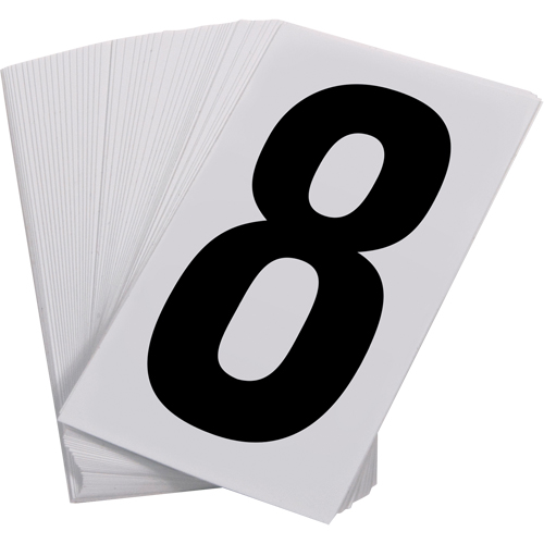 Num&eacute;ros autocollants, 8, 3-1/2" h, Noir sur blanc CSL Industriel Inc.