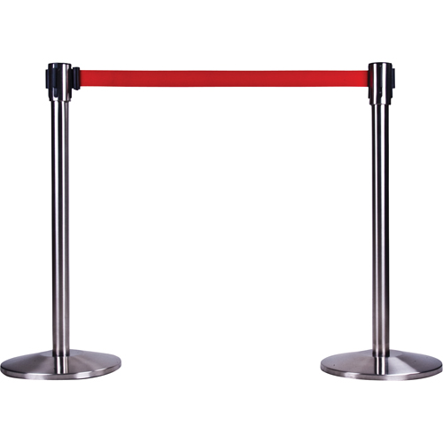 Poteau r&eacute;cepteur pour barri&egrave;res sur pieds pour le contr&ocirc;le des foules, Hauteur de 35", Acier inoxydable CSL Industriel Inc.