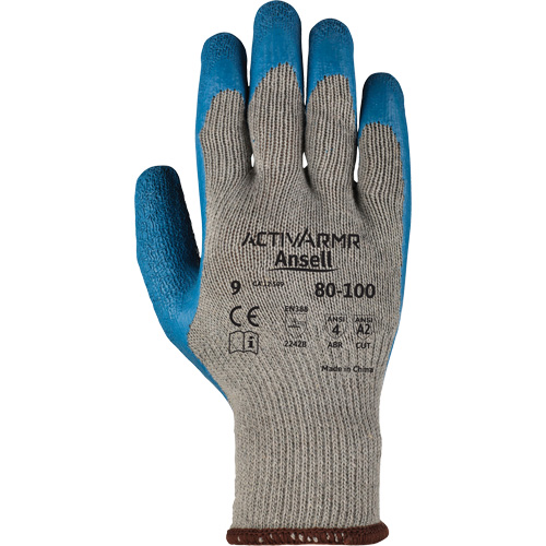 Gants ActivArmr 80-100, 10/T-Grand, R&ecirc;vetement Latex de caoutchouc, Calibre 10, Enveloppe en Polyester/Coton CSL Industriel Inc.