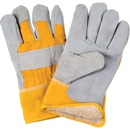 Winter-Lined Fitters Gloves, Large, Split Cowhide Palm, Boa Inner Lining CSL Industriel Inc.