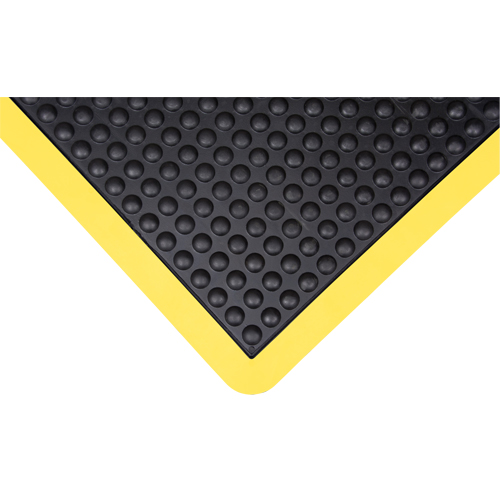Tapis antifatigue en d&ocirc;me, &agrave; bulles, 2' x 3' x 1/2", Noir, Caoutchouc CSL Industriel Inc.