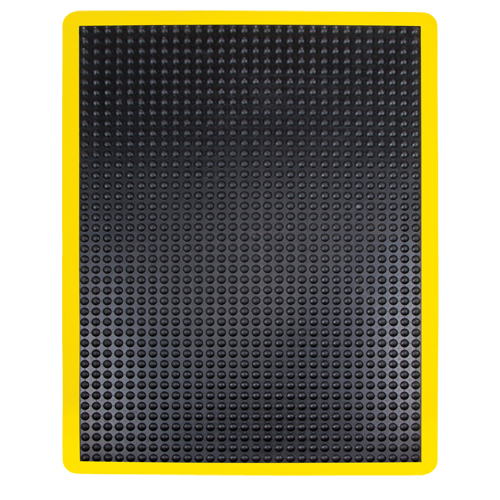 Tapis antifatigue en d&ocirc;me, &agrave; bulles, 2' x 3' x 1/2", Noir, Caoutchouc CSL Industriel Inc.