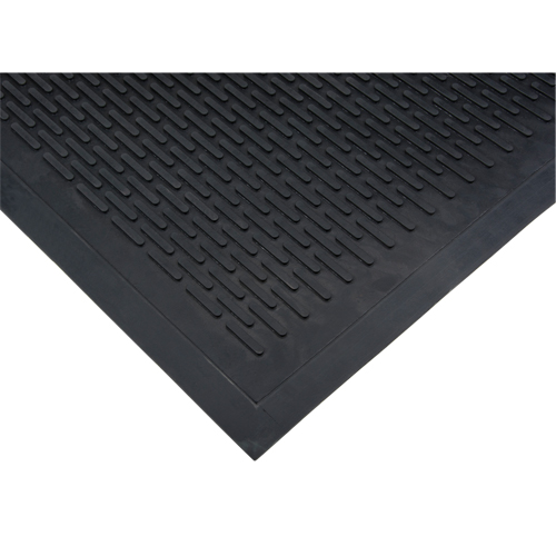 Tapis &agrave; profil bas, Caoutchouc, Grattoir Type, Motif Plein, 3' x 5', Noir CSL Industriel Inc.