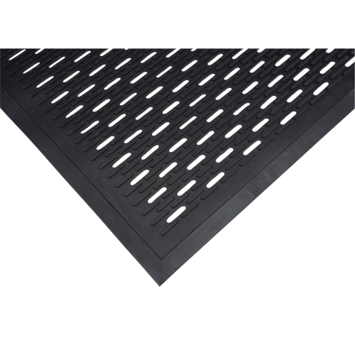 Tapis &agrave; profil bas, Caoutchouc, Grattoir Type, Motif &agrave; fentes, 3' x 5', Noir CSL Industriel Inc.