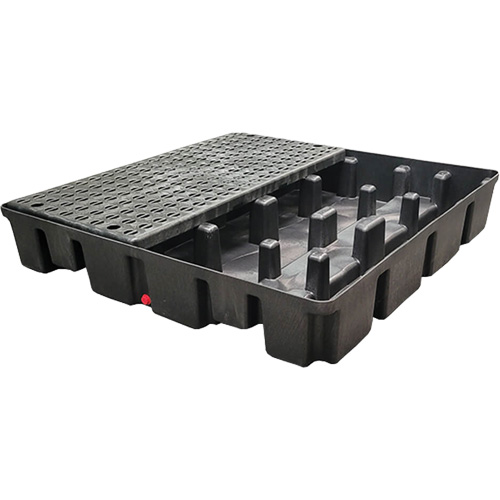 Nestable Spill Pallet With Drain, 66 US gal. Spill Capacity, 49" x 49" x 10.5" CSL Industriel Inc.