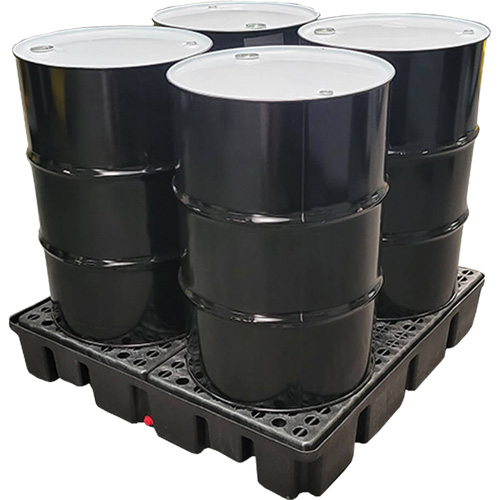 Nestable Spill Pallet With Drain, 66 US gal. Spill Capacity, 49" x 49" x 10.5" CSL Industriel Inc.