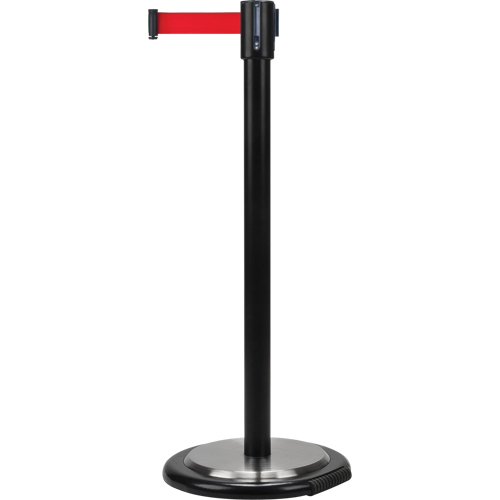 Free-Standing Crowd Control Barrier, Steel, 35" H, Red Tape, 12' Tape Length CSL Industriel Inc.