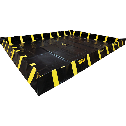 QuickBerm&reg; Containment Berm with Inside Wall Supports, 2990 US gal. Capacity, 20' W x 20' L x 12" H, Snap-Up Bracket CSL Industriel Inc.