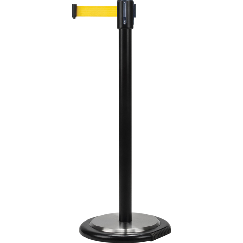 Barri&egrave;res sur pieds pour le contr&ocirc;le des foules, Acier, 35" h, Ruban Jaune, Longueur du ruban 12' CSL Industriel Inc.