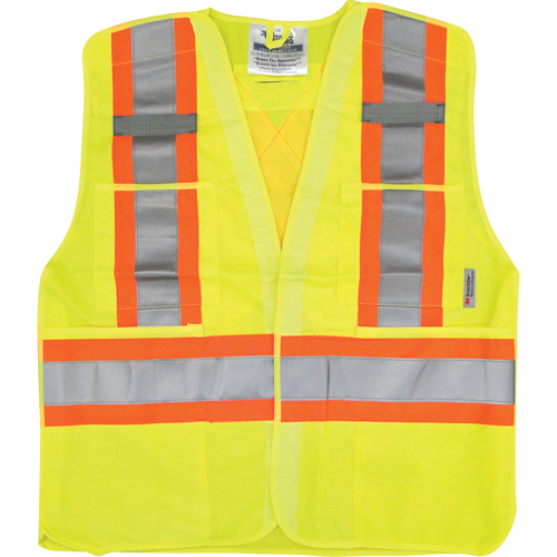 Traffic Safety Vest, High Visibility Lime-Yellow, Medium/Small, Polyester CSL Industriel Inc.