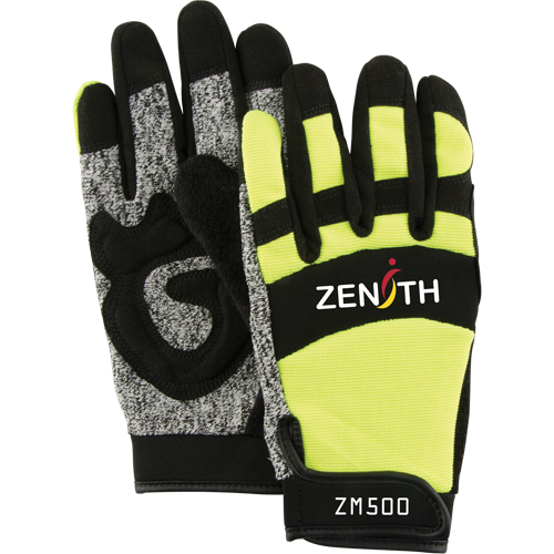 ZM500 High-Visibility Cut-Resistant Mechanic's Gloves, HPPE Palm, Size Medium CSL Industriel Inc.