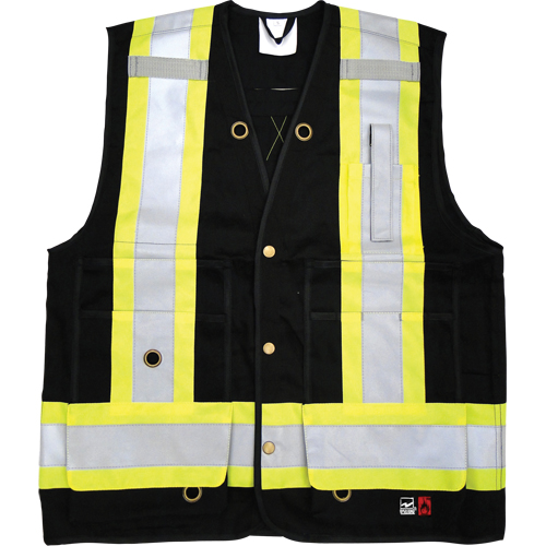 Veste de s&eacute;curit&eacute; ignifug&eacute;e pour arpenteur, Noir, Petit, Coton CSL Industriel Inc.