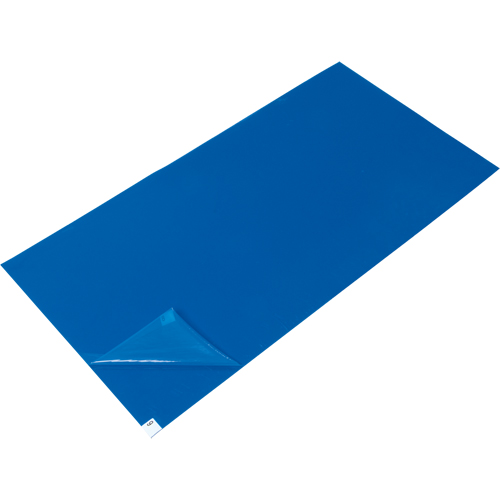 Tapis pelables de rechange pour salle blanche, &eacute;paisseur 1,57 mils, 2' la, 3-3/4' lo x Bleu CSL Industriel Inc.
