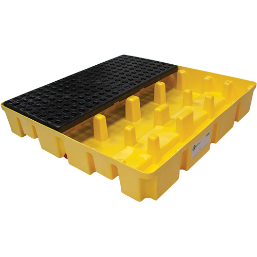 Palette de d&eacute;versements Poly-Slim-Line avec drain, Capacit&eacute; de d&eacute;versement 66 gal. US, 49" x 49" x 8,75" CSL Industriel Inc.