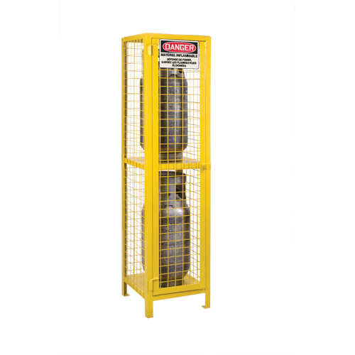 Armoires pour cylindres &agrave; gaz, nbre de bouteilles: 2, 17" , 17" , 69" , Jaune CSL Industriel Inc.