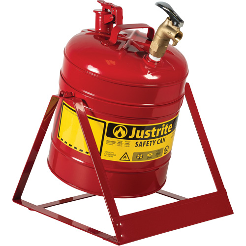 Bidon avec robinet s&eacute;curitaires pour laboratoires, Type I, Acier, 5 gal. US, Rouge, Homologu&eacute; FM CSL Industriel Inc.