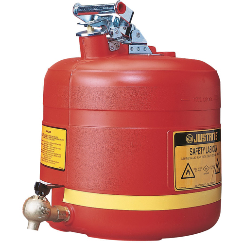 Laboratory Safety Can with Faucet, Type I, Steel, 5 US gal., Red, FM Approved CSL Industriel Inc.