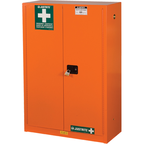 Armoires de rangement pour pr&eacute;paration aux situations d'urgence, Acier, 4 Tablettes, 65" h x 43" la x 18" P, Orange CSL Industriel Inc.