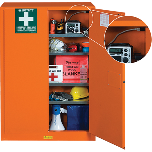 Armoires de rangement pour pr&eacute;paration aux situations d'urgence, Acier, 4 Tablettes, 65" h x 43" la x 18" P, Orange CSL Industriel Inc.