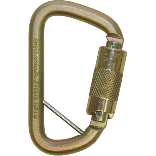 Rollgliss Technical Rescue Offset D Fall Arrest Carabiner, Steel, 3600 lbs Capacity CSL Industriel Inc.
