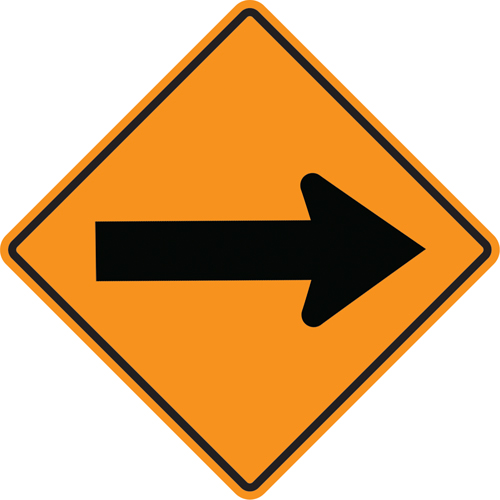 Arrow Roll-Up Temporary Conditions Sign , 24" x 24", Vinyl, Pictogram CSL Industriel Inc.