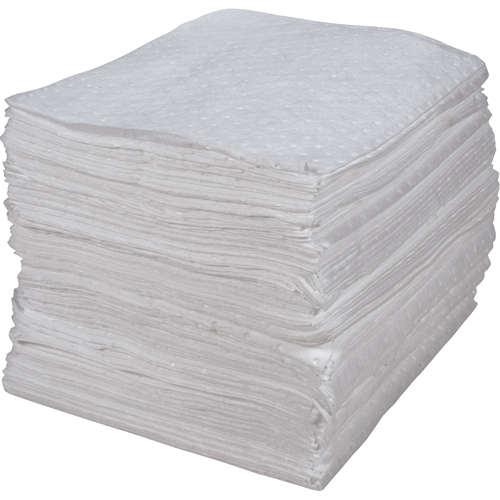 Feuilles absorbantes li&eacute;es de premi&egrave;re qualit&eacute;, Huile seulement, 15" x 17", 30 gal. d'absorption CSL Industriel Inc.