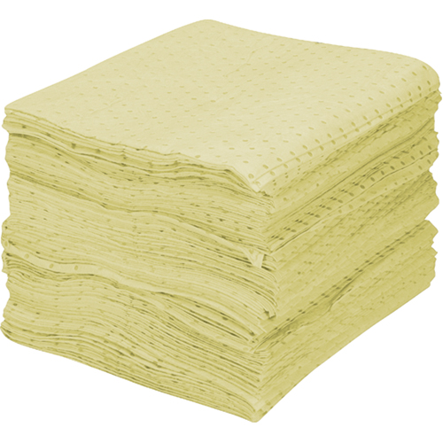 Feuilles absorbantes en fibres fines de premi&egrave;re qualit&eacute;, Mati&egrave;res dangereuses, 15" x 17", 30 gal. d'absorption CSL Industriel Inc.