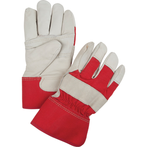 Gants d'ajusteur rouge & blanc doubl&eacute;s pour l'hiver, Grand, Paume en Cuir fleur de vache, Doublure en Boa CSL Industriel Inc.