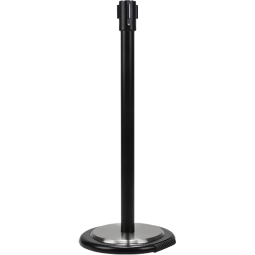 Poteau r&eacute;cepteur pour barri&egrave;res sur pieds pour le contr&ocirc;le des foules avec roues, Hauteur de 35", Noir CSL Industriel Inc.