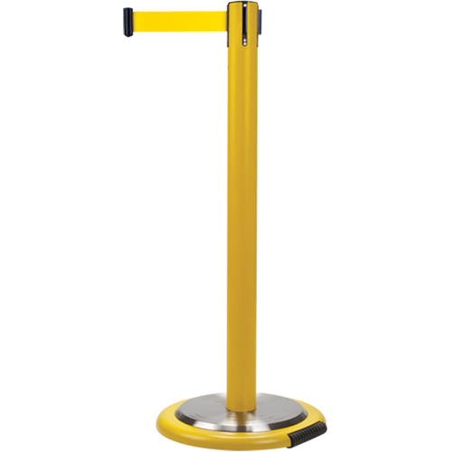 Free-Standing Crowd Control Barrier, Steel, 35" H, Yellow Tape, 7' Tape Length CSL Industriel Inc.