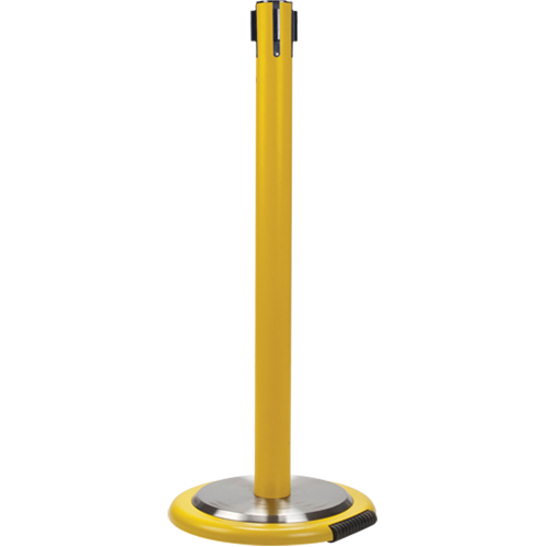 Poteau r&eacute;cepteur pour barri&egrave;res sur pieds pour le contr&ocirc;le des foules avec roues, Hauteur de 35", Jaune CSL Industriel Inc.