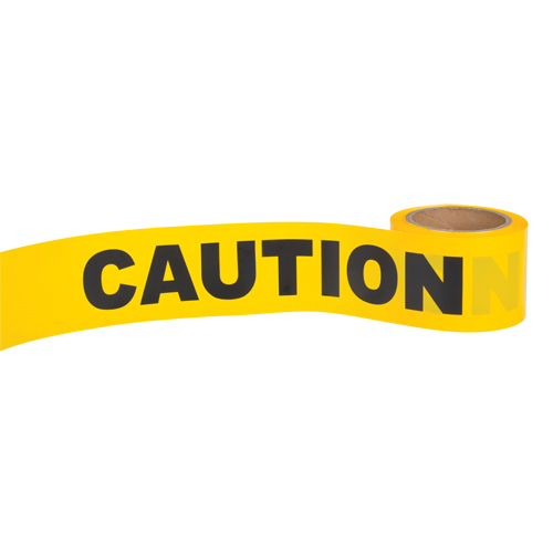 "Caution" Barricade Tape, English, 3" W x 300' L, 1.5 mils, Black on Yellow CSL Industriel Inc.