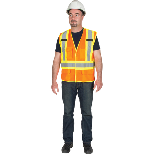 5-Point Tear-Away Premium Safety Vest , High Visibility Orange, Large/X-Large, Polyester CSL Industriel Inc.