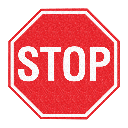"Stop" Floor Sign, Adhesive, English with Pictogram CSL Industriel Inc.