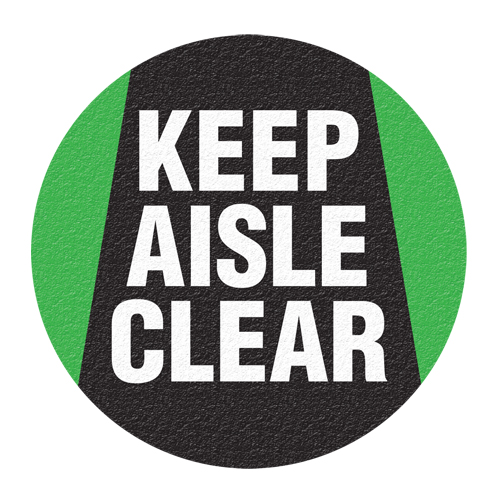 "Keep Aisle Clear" Floor Sign, Adhesive, English with Pictogram CSL Industriel Inc.