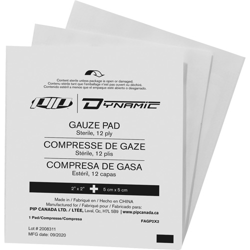 Gaze Dynamic, Tampon, 2" lo x 2" la, St&eacute;rile, Dispositif m&eacute;dical Classe 1 CSL Industriel Inc.