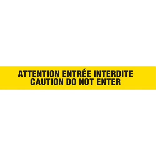 Rubans pour barricades, Bilingue, 3" la x 1000' lo, 3 mils, Noir sur jaune CSL Industriel Inc.