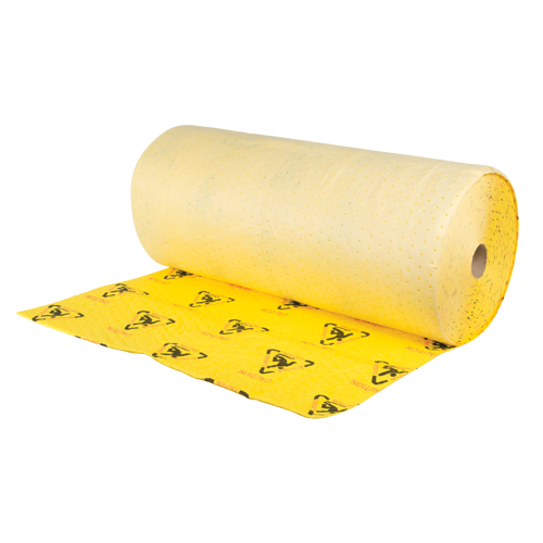 Rouleaux d'avertissement de premi&egrave;re qualit&eacute; - absorbants haute visibilit&eacute;, Lourd, 150' lo x 36" la, Absorption 57 gal. CSL Industriel Inc.