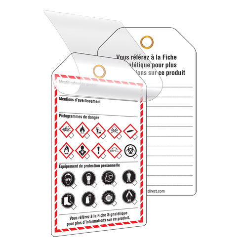 Self-Laminating Workplace Tags, Cardstock, 3-3/8" W x 5-3/4" H, French CSL Industriel Inc.