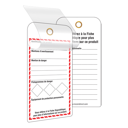 &eacute;tiquettes SGH auto-plastifiantes pour le milieu de travail, Papier cartonn&eacute;, 3" la x 6" h, Français CSL Industriel Inc.