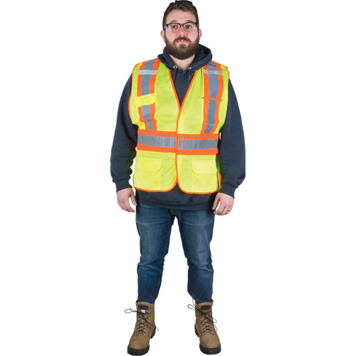 Flame-Resistant Surveyor Vest, High Visibility Lime-Yellow, 2X-Large, Polyester CSL Industriel Inc.