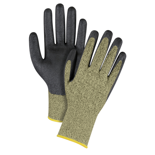 Black & Yellow Seamless Stretch Cut-Resistant Gloves, Size 2X-Large/11, 13 Gauge, Foam Nitrile Coated, Aramid Shell, ASTM ANSI Level A6 CSL Industriel Inc.