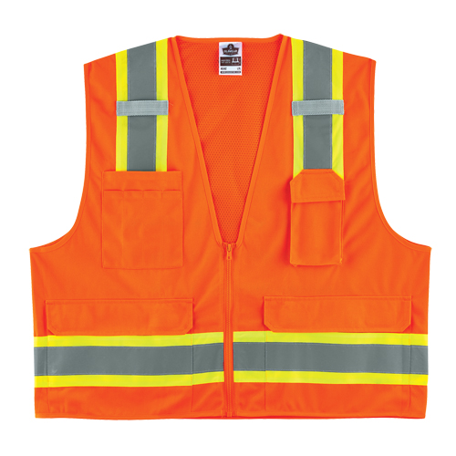 Veste d'arpenteur &agrave; 2 tons GloWear 8248Z, Orange haute visibilit&eacute;, Moyen/Petit, Polyester CSL Industriel Inc.